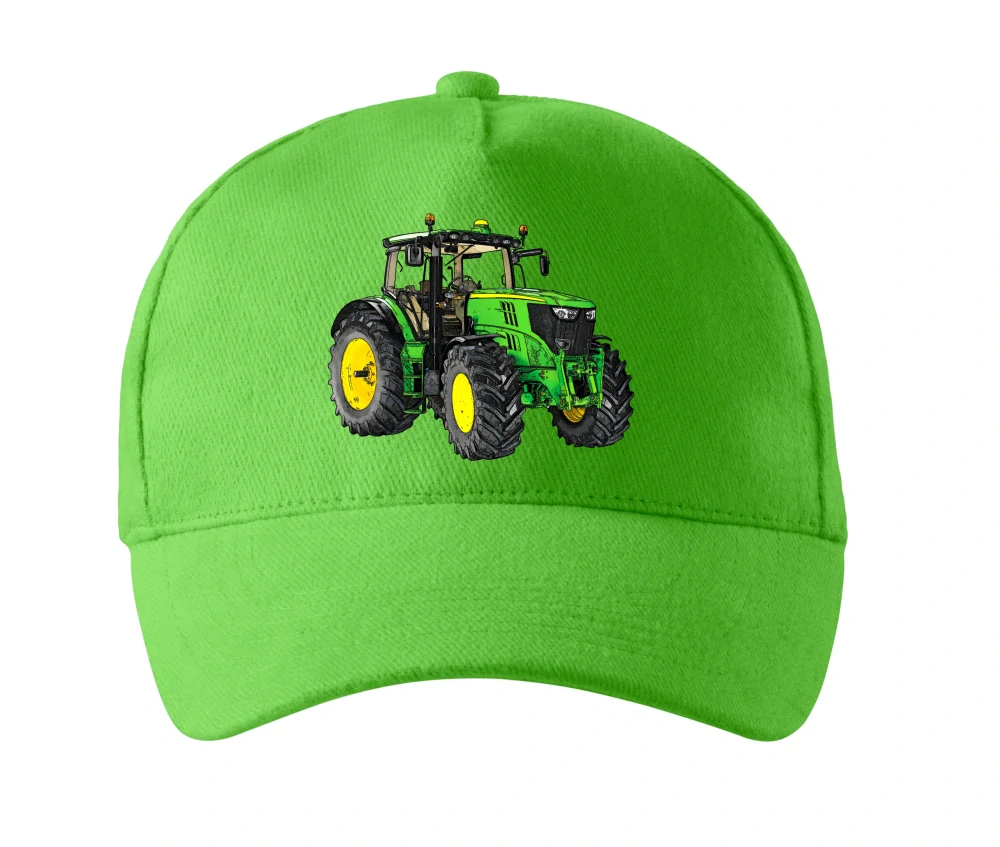 Moon River John Deere 6210R kšiltovka s traktorem zelená
