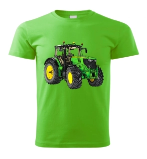 Moon River John Deere 6210R dětské tričko s traktorem zelené velikost 110