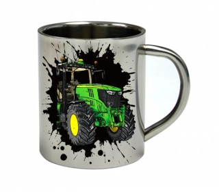 Moon River John Deere 6210R nerezový hrnek s traktorem